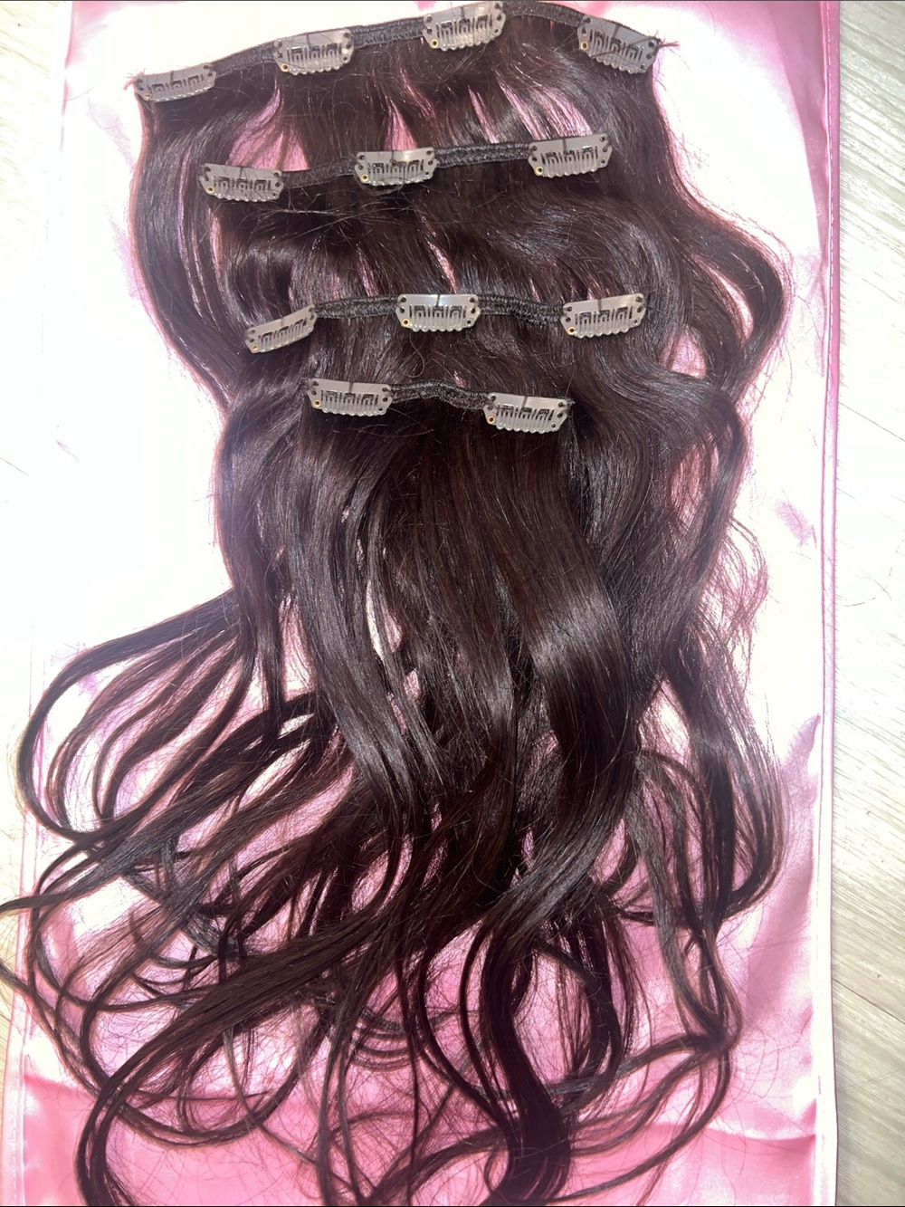 100% human hair Dark Brown Clip-In Hair Extensions